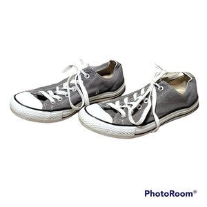 Converse All Star Gray White Low Top Unisex Lace Up Sneakers Womens 9 Mens 7